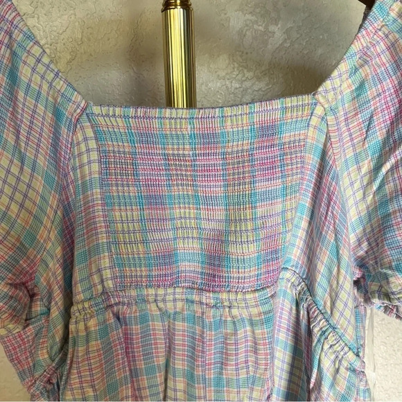 ISABEL ~ Maternity Colorful Plaid Top with Center Tie - Picture 8 of 9